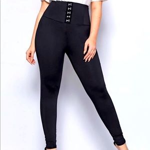 High waisted black stretchy pants
